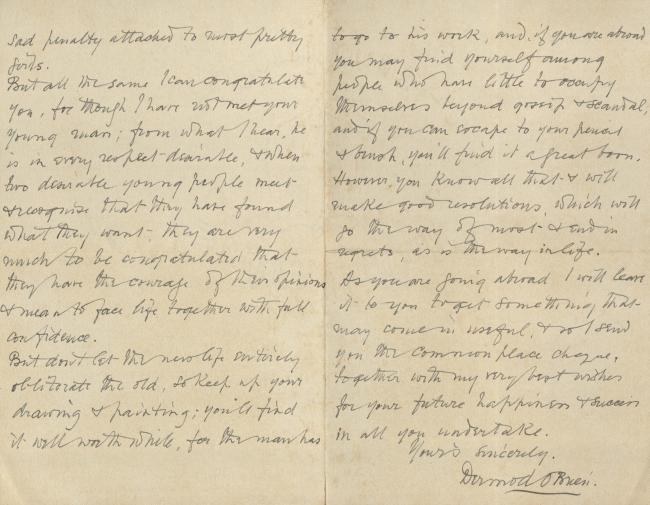 Handwritten letter to Betty Webb