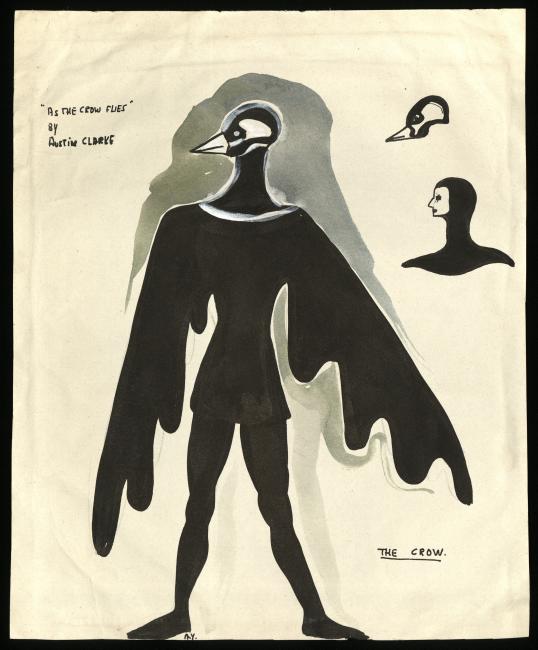 Anne Yeats (1919-2001), Costume design of The Crow for Austin Clarke's play As the Crow Flies, 1948. © Estate of Anne Yeats, DACS London/IVARO Dublin, 2021.