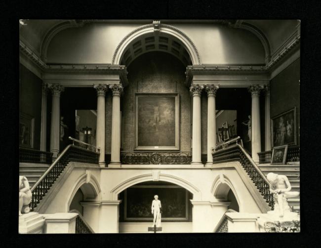 Photograph of Main Gallery stairwell, National Gallery of Ireland, Upper Dargan Wing, c.1920 